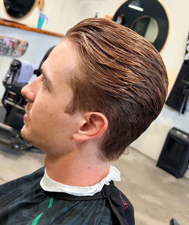 A classic finished haircut at Barber Refinery